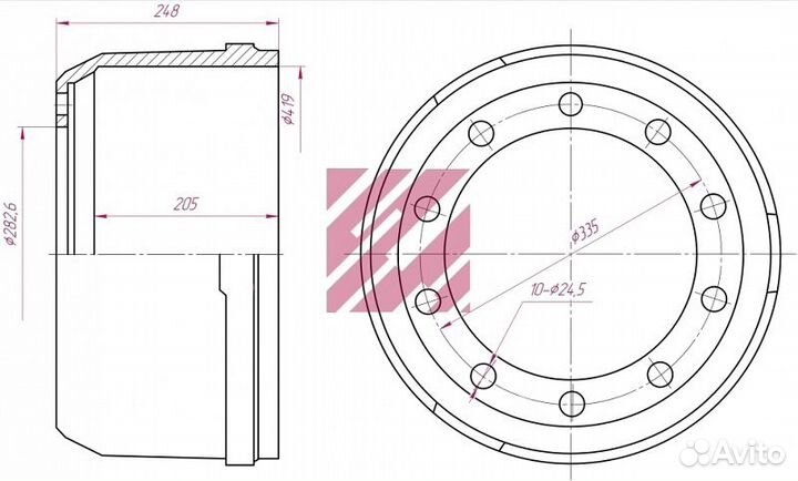 Барабан тормозной рор о.н. 21018986 (M1900109)