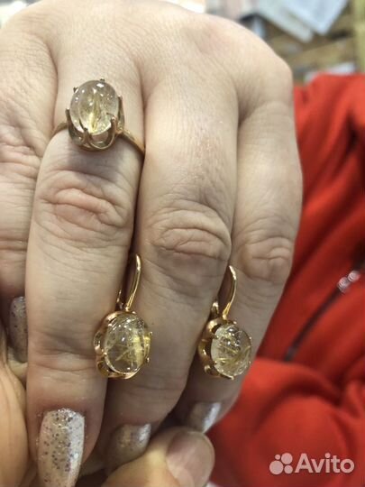 Серьги +кольцо 585*