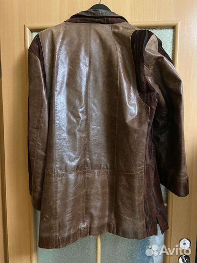 Куртка кожаная женская коричневая