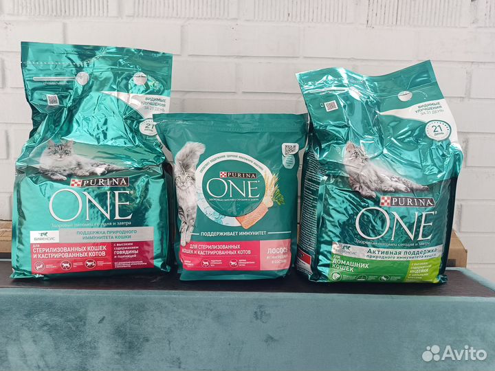 Корм для кошек purina one 1.5кг и 3 кг