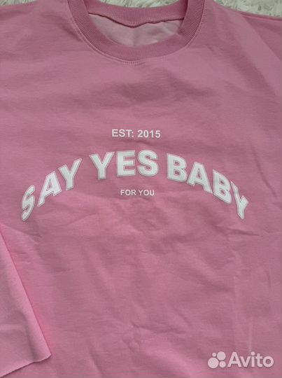 Кофта свитшот женский с принтом say yes baby