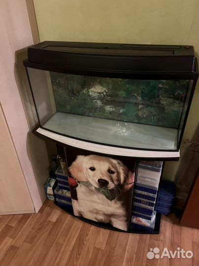 Аквариум с тумбой большой черный