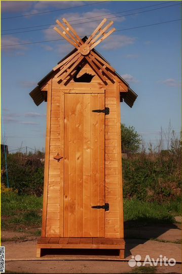 Дачный туалет деревянный SKU005