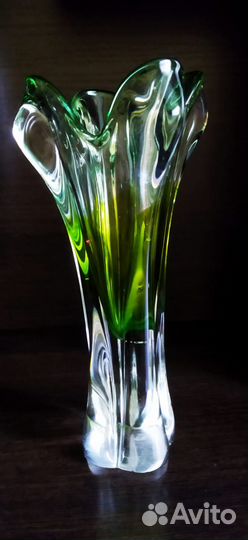 Ваза цветное стекло чехия