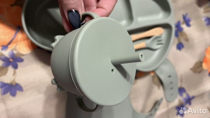 Набор силиконовой посуды детский новый