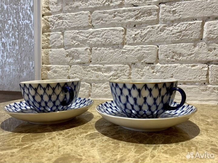 Чайная пара лфз кобальтовая сетка
