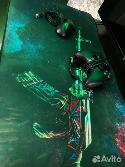 Мышь logitech g403 hero+геймпад msi+большой коврик