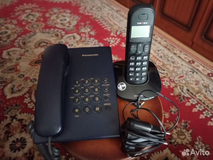 Стационарный и радио телефон Panasonic/TeXet