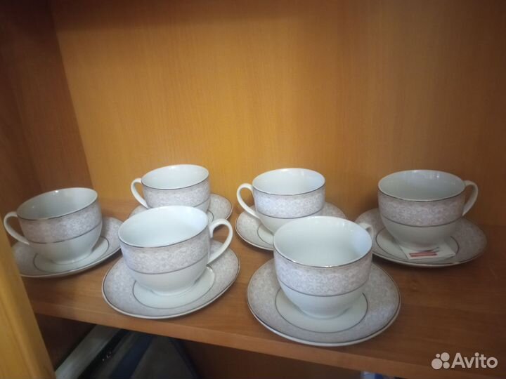 Сервиз чайный на 6 персон (12 предметов), фарфор