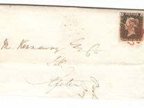 Письмо с маркой "Черный Пенни", Англия, 1840