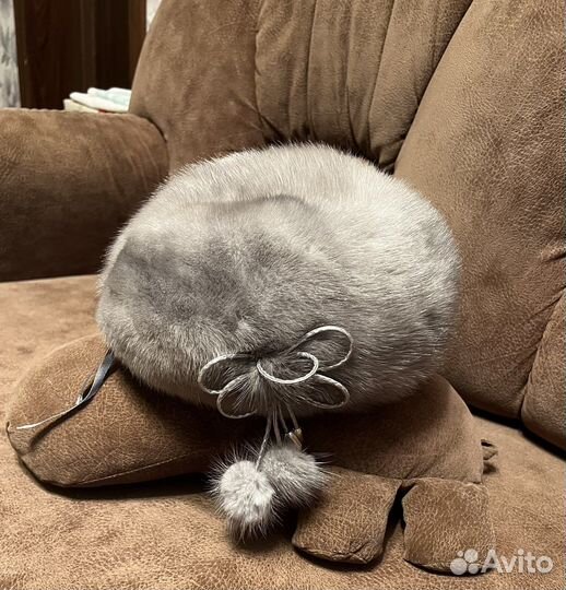 Шапка из голубой норки