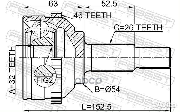 ШРУС внешний перед chrysler sebring (JR)