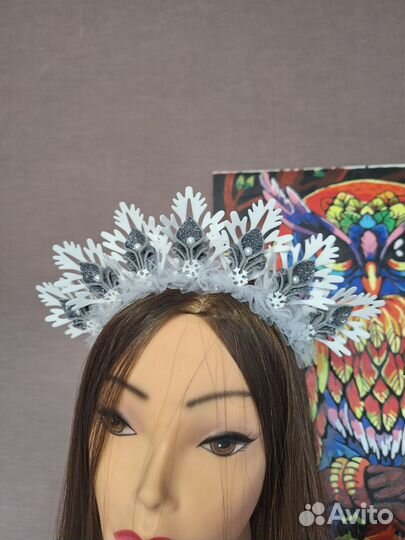 Ободок снежинка новогодний