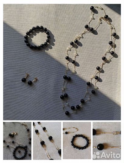 Комплект украшений бусы колье ожерелье бижутерия