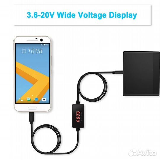 USB Кабель Type C с дисплеем VA