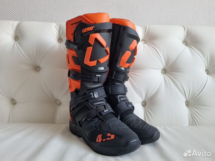 Kpocc-Эндypo Мотоботы Leatt 4.5 Чepнo Opaнжeвыe