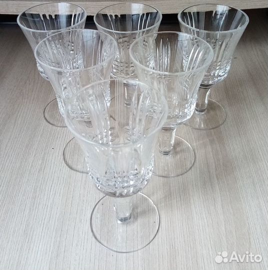 Хрустальные фужеры рюмки стопки СССР 6 штук