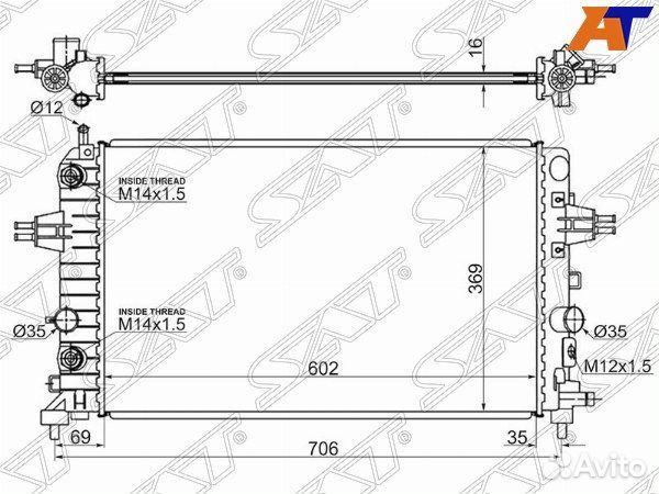 Радиатор opel astra H 04-10, opel astra H 04-14, o