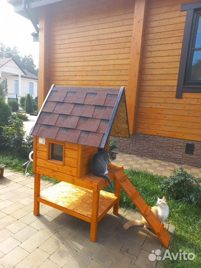 Будка, домик для кошки уличный утепленный