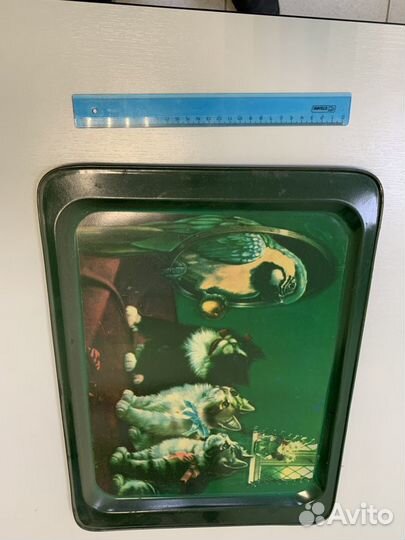 Поднос с рисунком металлический