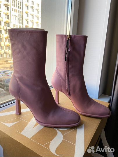 Новые кожаные ботильоны Zara, размер 38
