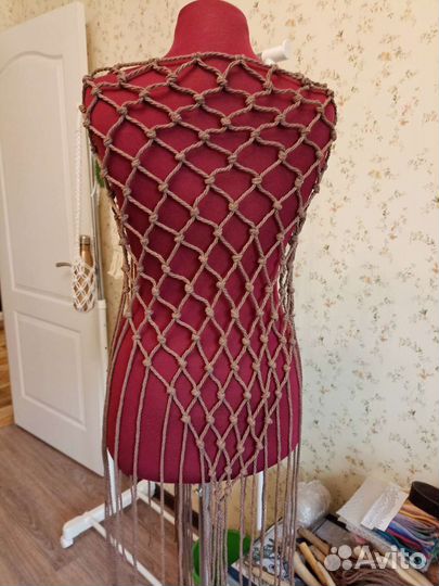 Шаль сетка макраме