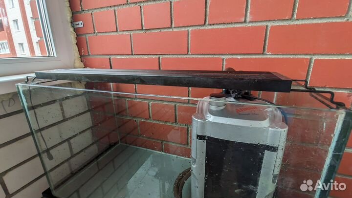 Аквариум с тумбой фильтр лампа грунт камни тесты