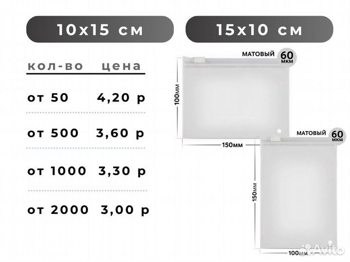 Пакеты Зип Лок Zip Lock с бегунком матовые