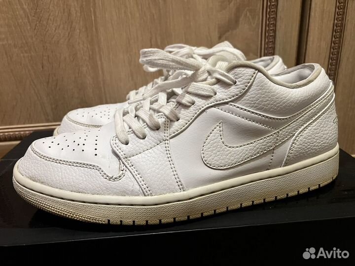 Nike Air Jordan 1 Low Triple White Tumbled Leather