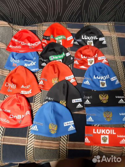 Лыж.Беговые шапочки полоски Сб.России adidas S-M-L