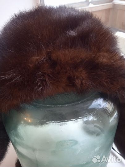 Шапка-ушанка,берет норка натур.56-58