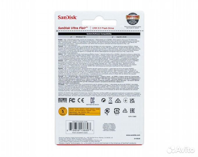 Флешка SanDisk Ultra Flair Usb 3.0 32GB