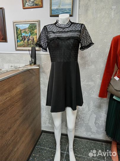 Платье zara черное мини