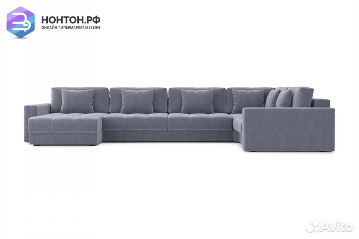 Диван п-образный тик-так Монарх темно-серый