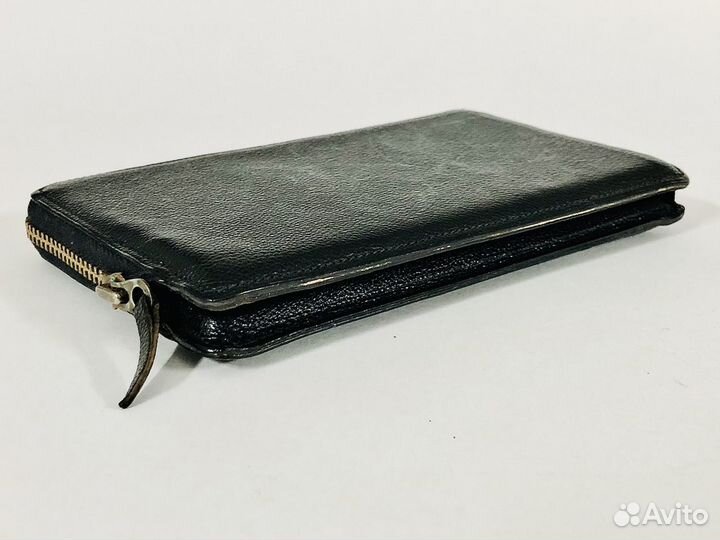 Портсигар редкий mint кожа-латунь 40-50е годы