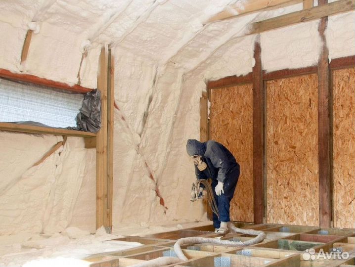 Утепление фасада напылением пенополиуретана