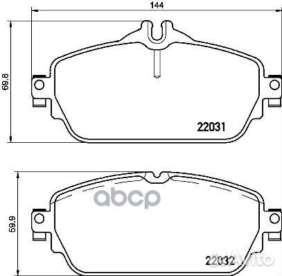 P50118 колодки дисковые передние MB W205 C180