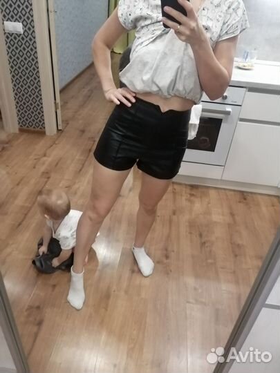 Шорты женские кожаные