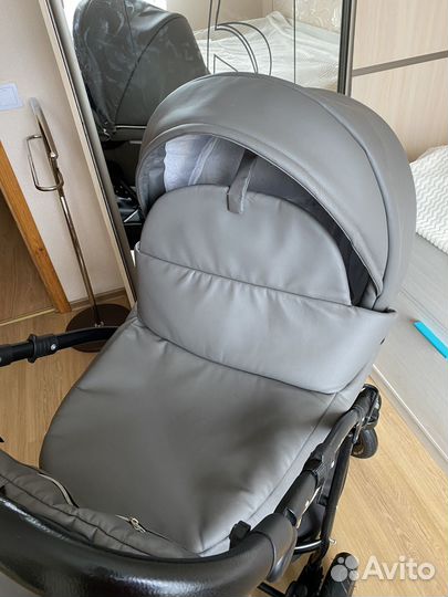 Коляска 2 в 1 Indigo экокожа