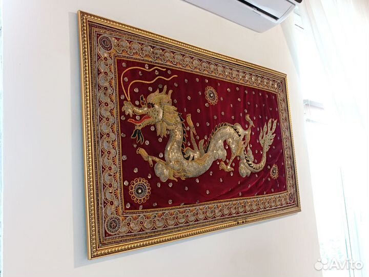 Панно дракон слон лошадь Бирма, Мьянма