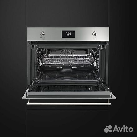 Компактный духовой шкаф с свч Smeg SF4390MCX