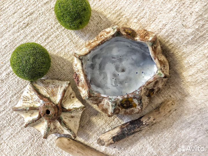 Тыква керамическая ручной работы бежевая