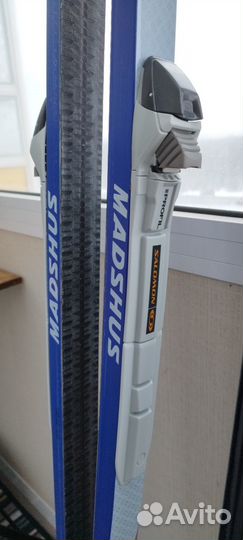 Беговые лыжи madshus и fischer, с палками и чехлом