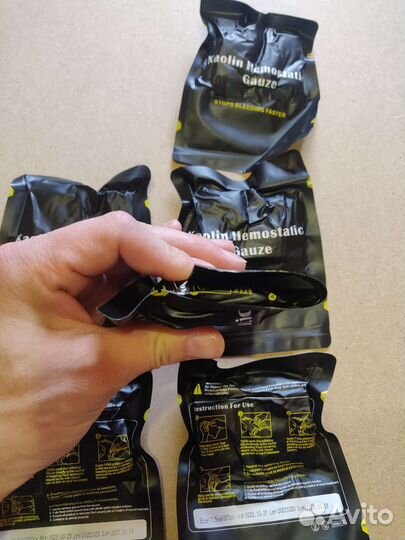 Гемостатик, бинт Kaolin Hemostatic Gauze, каолин