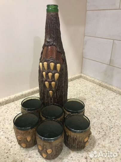 Набор стопок с бутылкой СССР