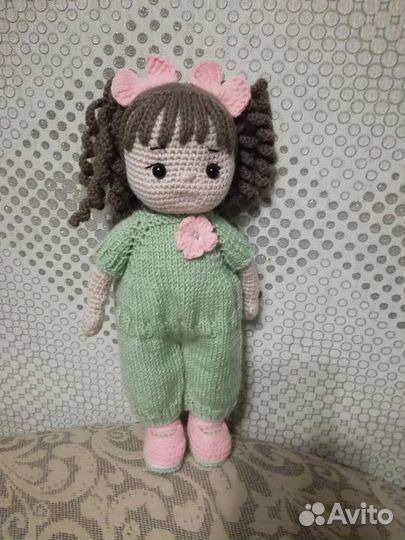 Игрушка вязаная кукла, подарок, праздник, девочке
