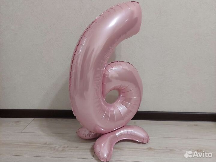 Шар цифра 6 фольгированный