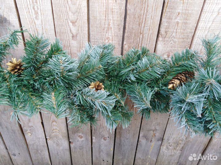 Хвойная гирлянда с шишками 2.7 метра