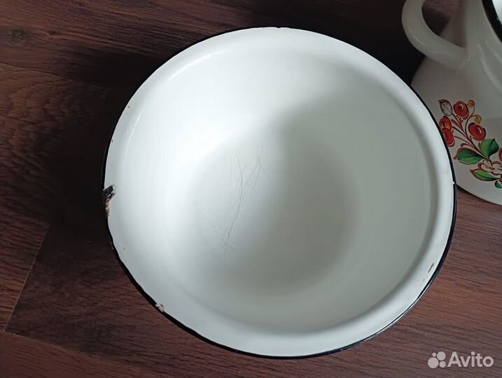 Кастрюля + миска эмалированные советские