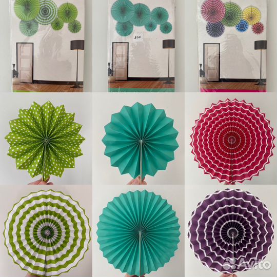 Бумажные веера, фанты наборы из 6 шт